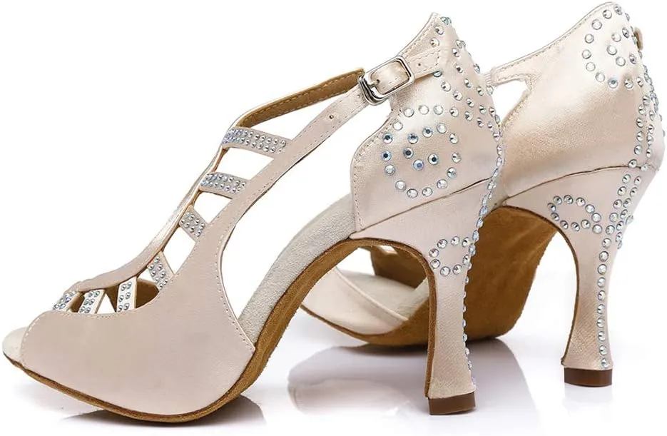 SWDZM Women's Standard Latin/Chacha/Salsa/Rumba Dance Shoes Leather Ballroom Model-YCL381