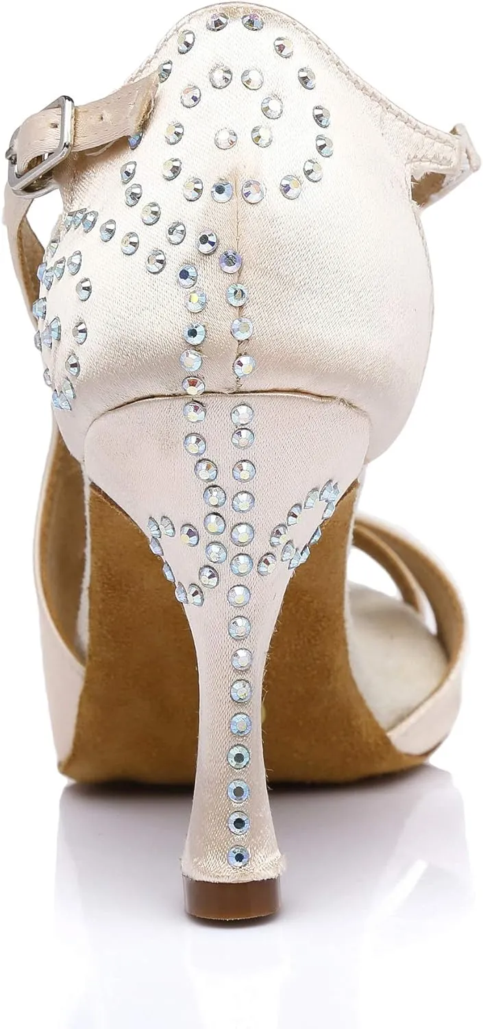 SWDZM Women's Standard Latin/Chacha/Salsa/Rumba Dance Shoes Leather Ballroom Model-YCL381