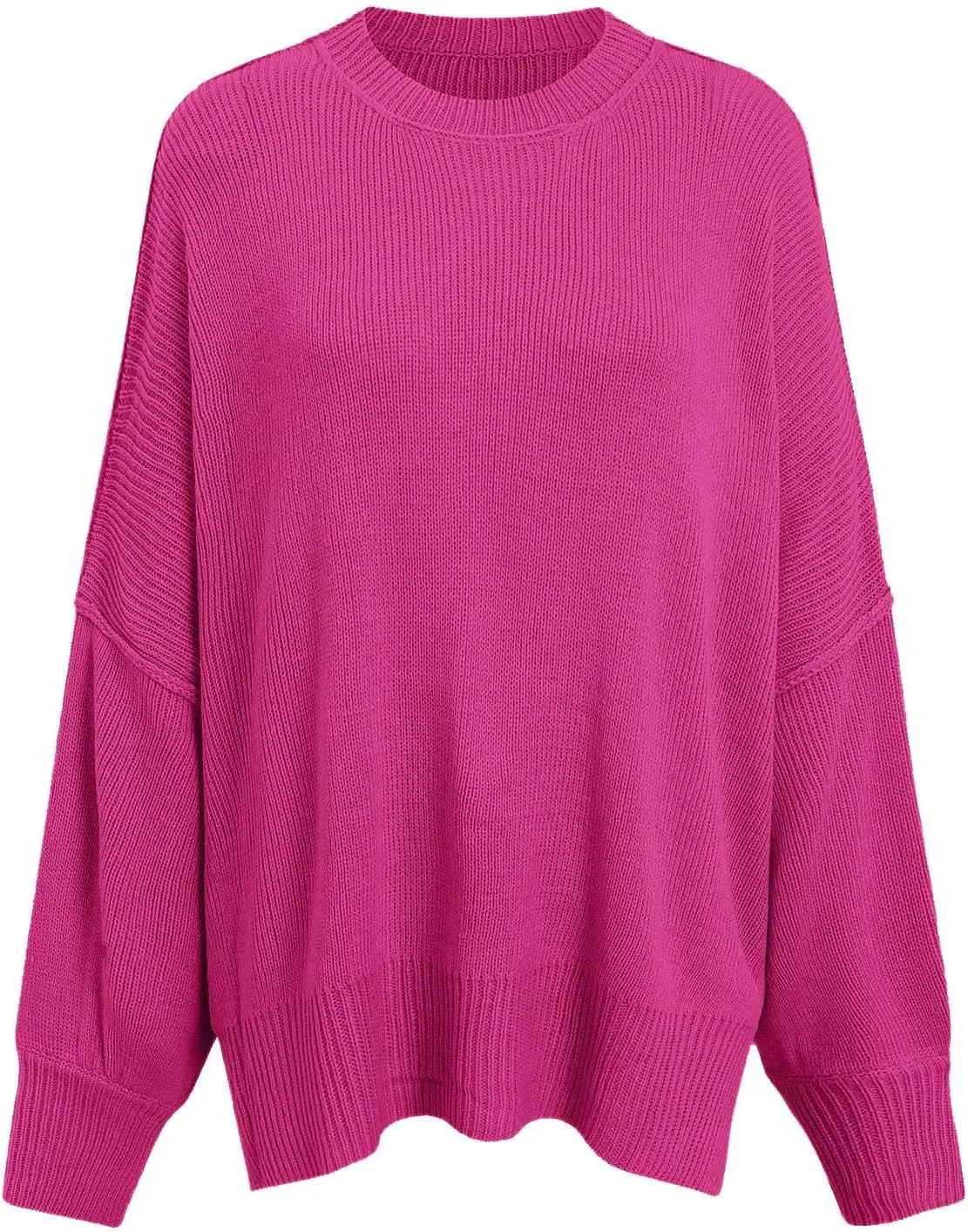 Sweaters for Women Chunky Knit Round Neck Solid Color Long Sleeve Loose Fit Casual Soft Sweaters Tops