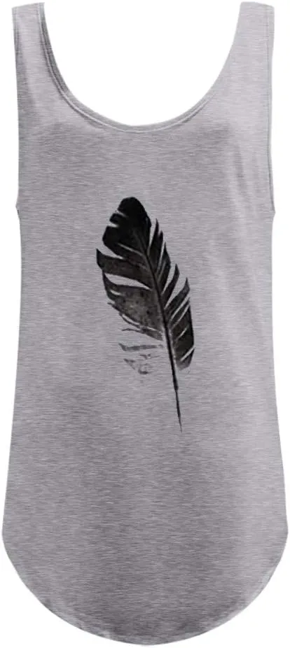 T Shirt Tops Blouse Print Crop Leaf Vest Women Tank Sleeveless Loose Women's Tanks & Birthday Girl