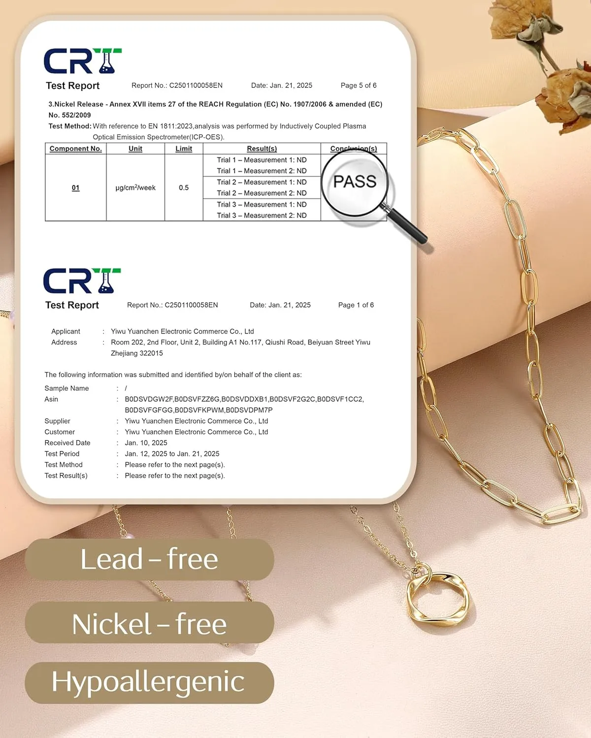 TEN MIRO Layered Gold Necklaces for Women Non Tarnish, Dainty 16k Real Gold Necklace Stack Stackable Necklace for Women Layering Chain Circle Pendant Paperclip Chain Necklaces