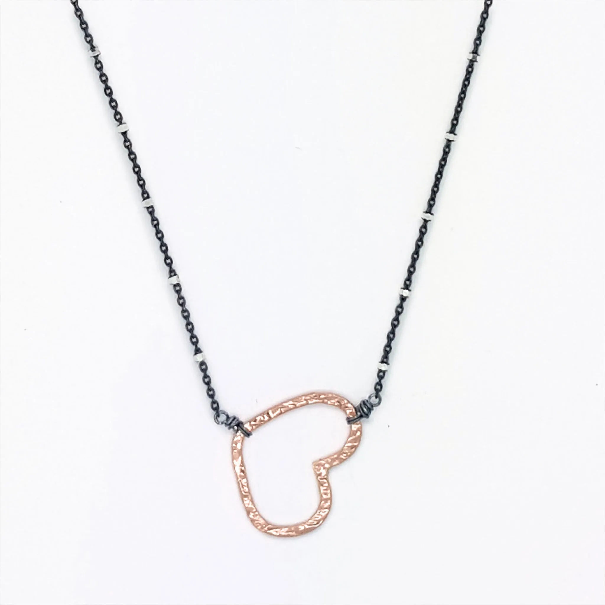 Textured Heart Necklace (RN1107)