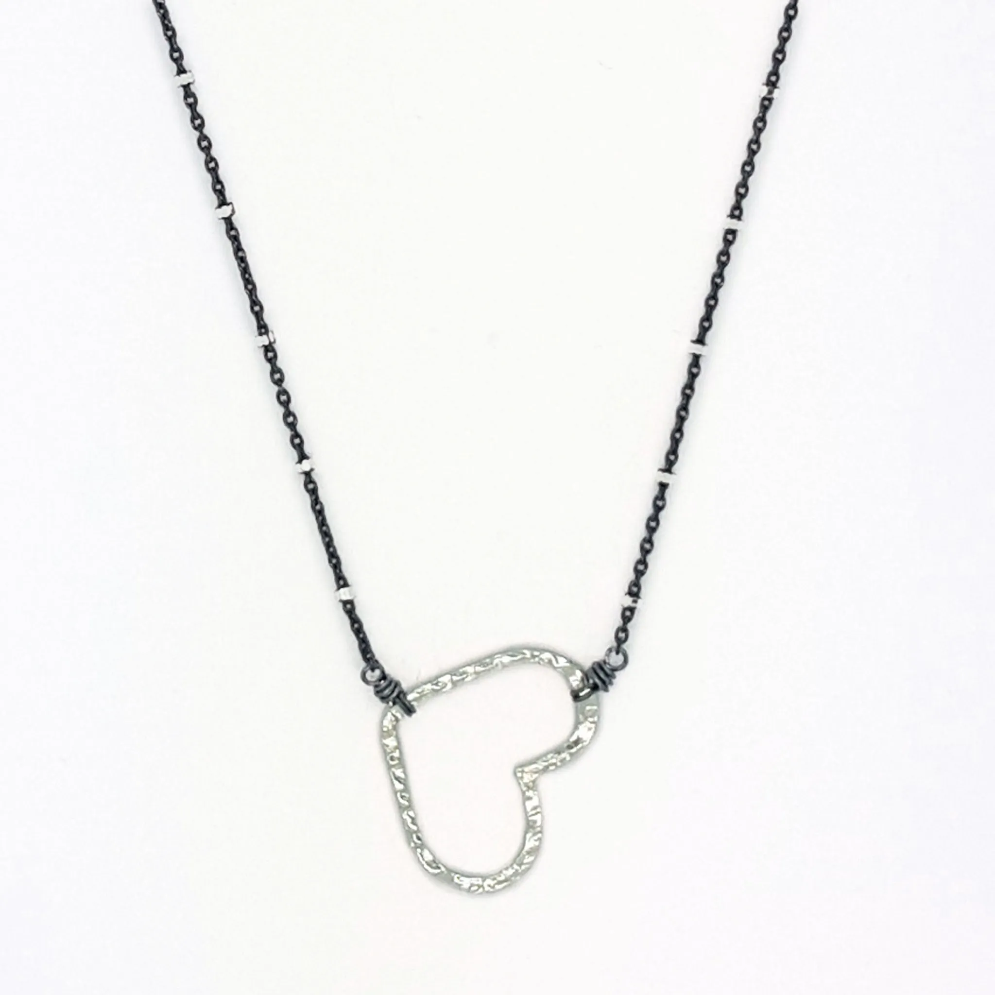 Textured Heart Necklace (RN1107)