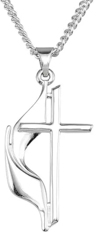 The Men's Jewelry Store (Unisex Jewelry) Methodist Cross Sterling Silver Pendant Necklace