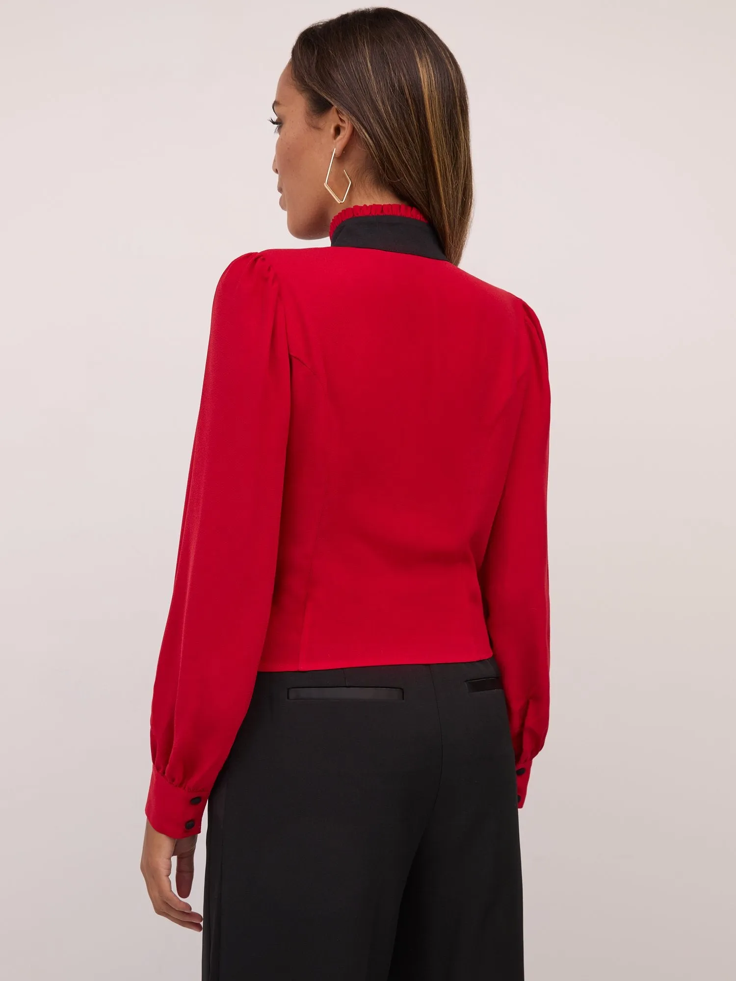Tie-Neck Corset Blouse