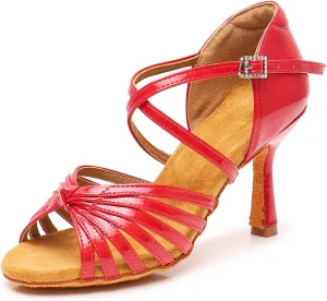 TINRYMX Women's Latin Dance Shoes Ballroom Party Practice Performance Sandals,Model WZJ