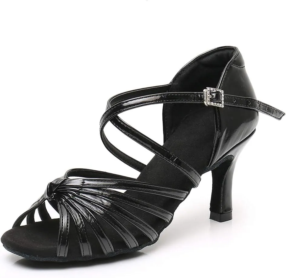 TINRYMX Women's Latin Dance Shoes Ballroom Party Practice Performance Sandals,Model WZJ