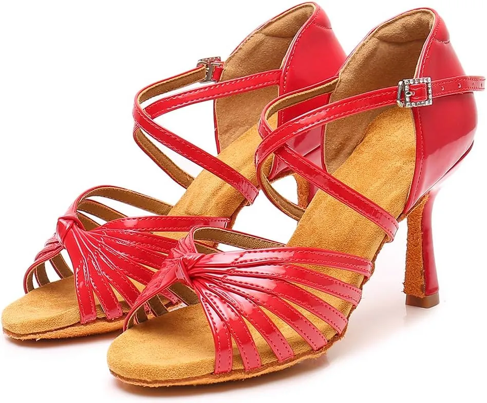TINRYMX Women's Latin Dance Shoes Ballroom Party Practice Performance Sandals,Model WZJ