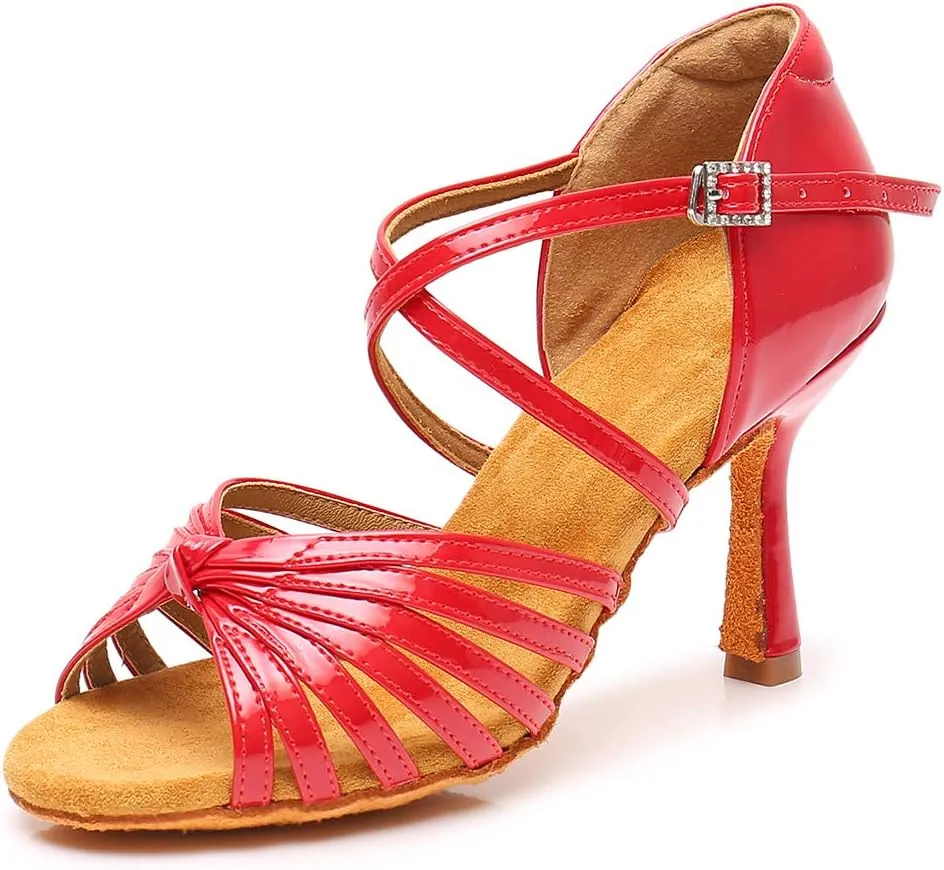 TINRYMX Women's Latin Dance Shoes Ballroom Party Practice Performance Sandals,Model WZJ
