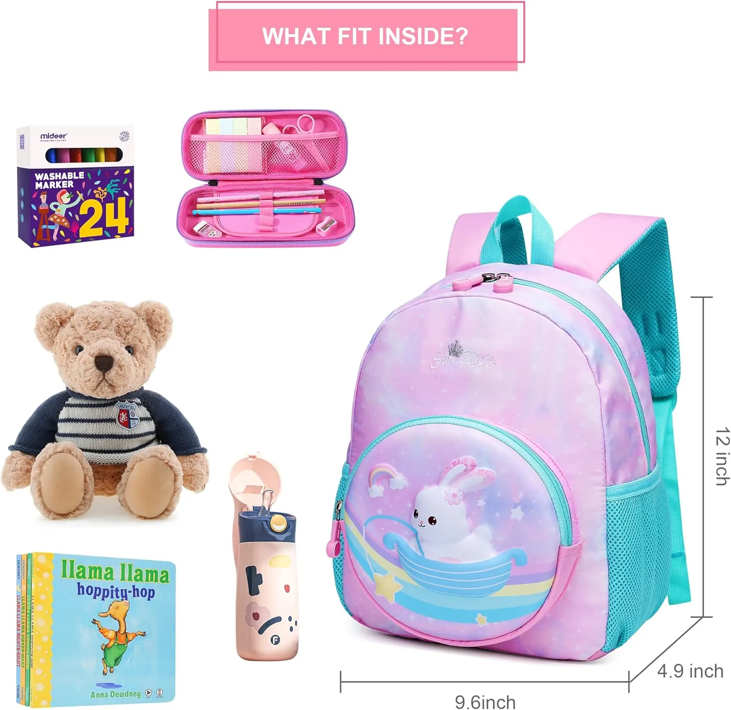 Toddler Backpack girl little Backpacks Animal Pink Rabbit Cartoon Mini Travel Bag for Baby Girl Boy 1-4 Years Baby BackpackRabbit