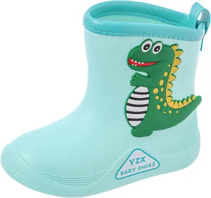 Toddler Dinosaur Rain Boots, Waterproof Rubber Kids Rain Boots for Girls Boys Unisex-Child Outdoor Rain Boots