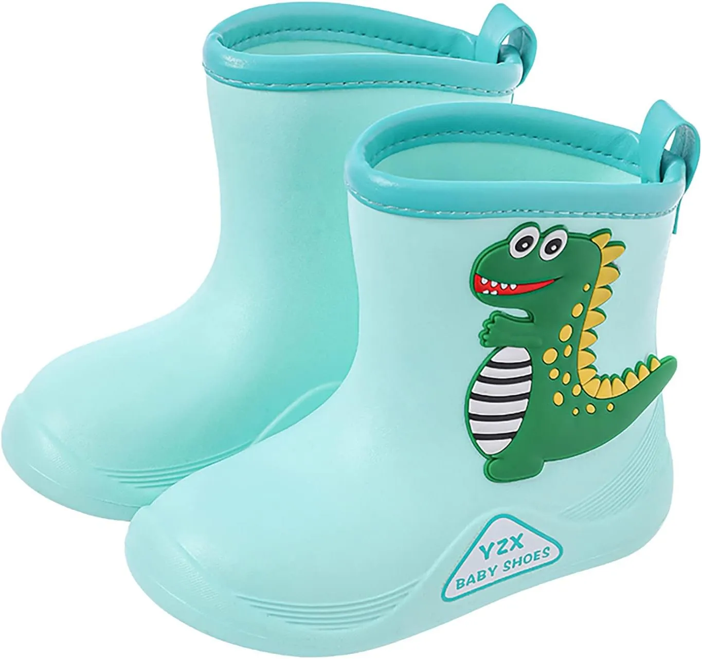 Toddler Dinosaur Rain Boots, Waterproof Rubber Kids Rain Boots for Girls Boys Unisex-Child Outdoor Rain Boots