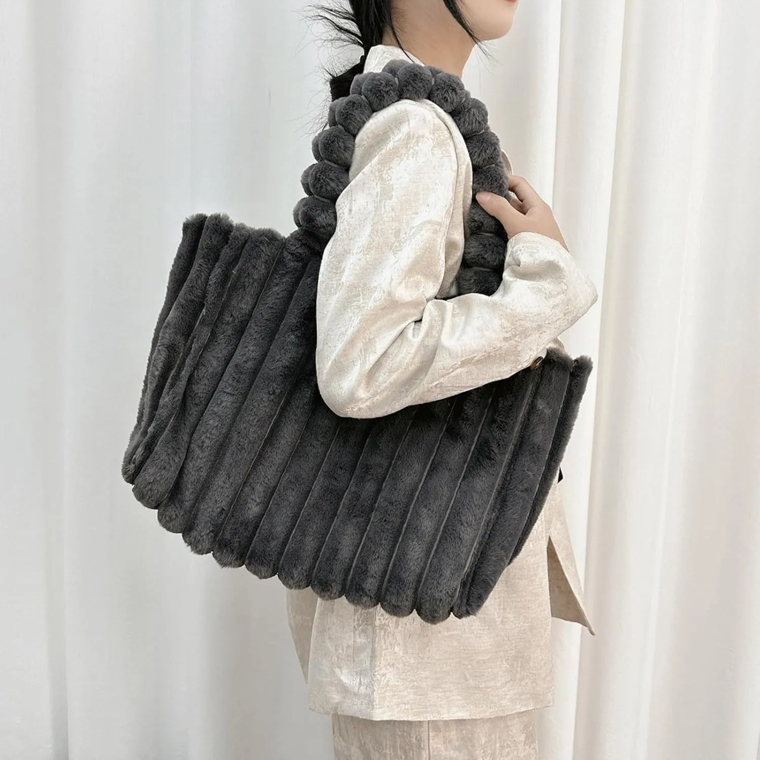 Tote Bag for Women Large Designer Top Handle Trendy Casual Shoulder Satchel Purse Flock Handbags