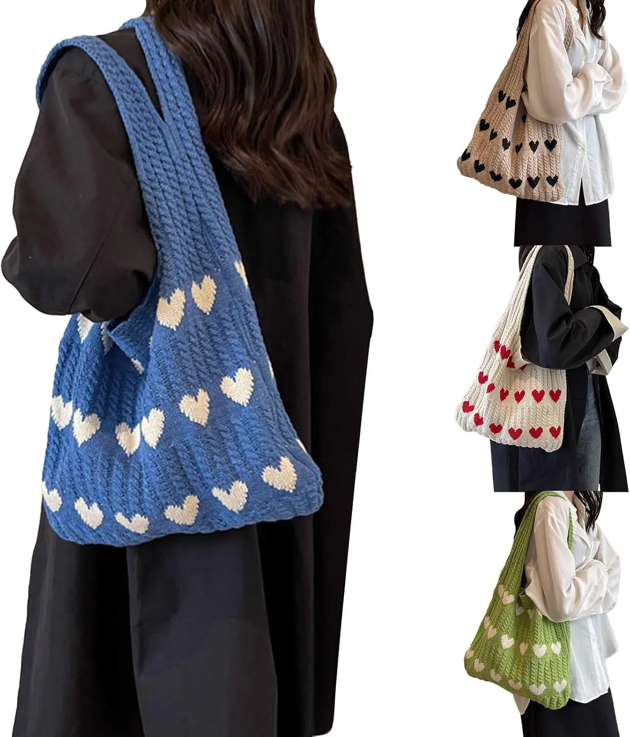 Tote Purses for Women Cute Crochet Shoulder Handbags Large Capacity Fashion Knitted Bag Summer Beach Travel Tote