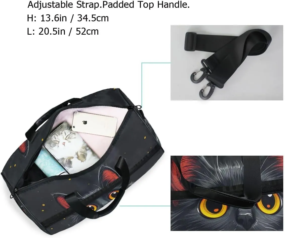 Travel Duffels Cute Cat Duffle Bag Luggage Sports Gym for Women & Men
