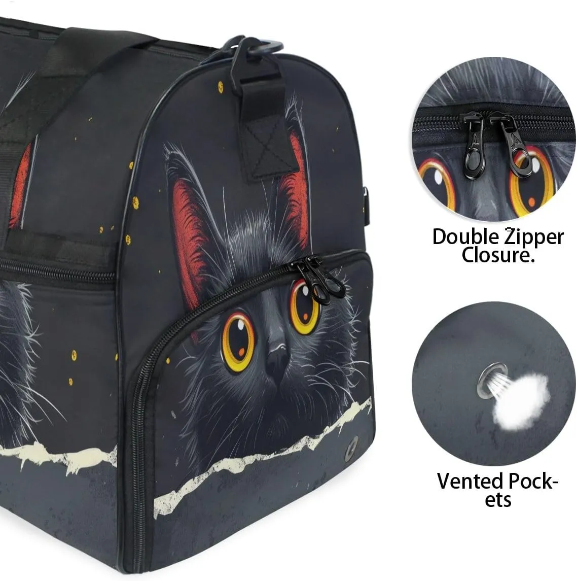 Travel Duffels Cute Cat Duffle Bag Luggage Sports Gym for Women & Men
