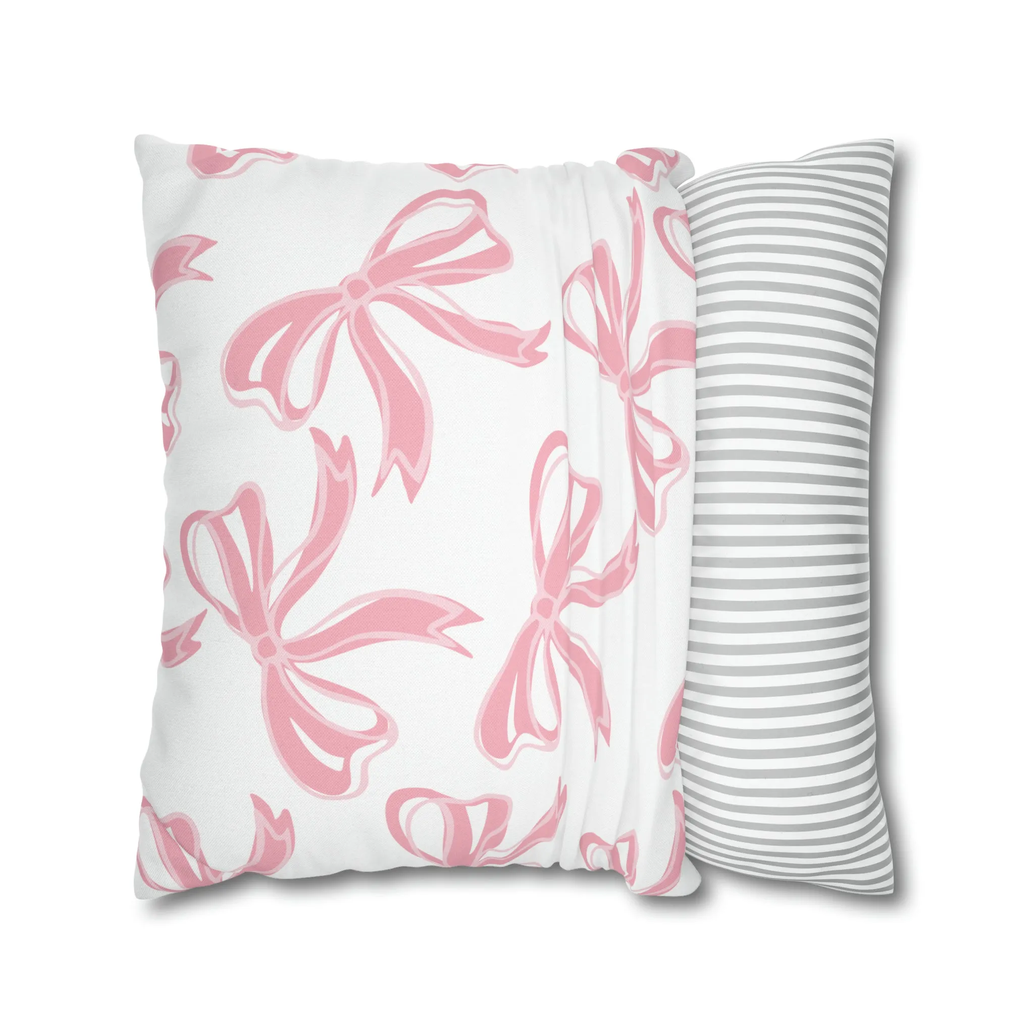 Trendy Pink Bow College Pillow Cover - Dorm Pillow, Graduation Gift, Bed Party Gift, Nursery Decor, College Gift, Pink Pillow, Bow Aesthetic