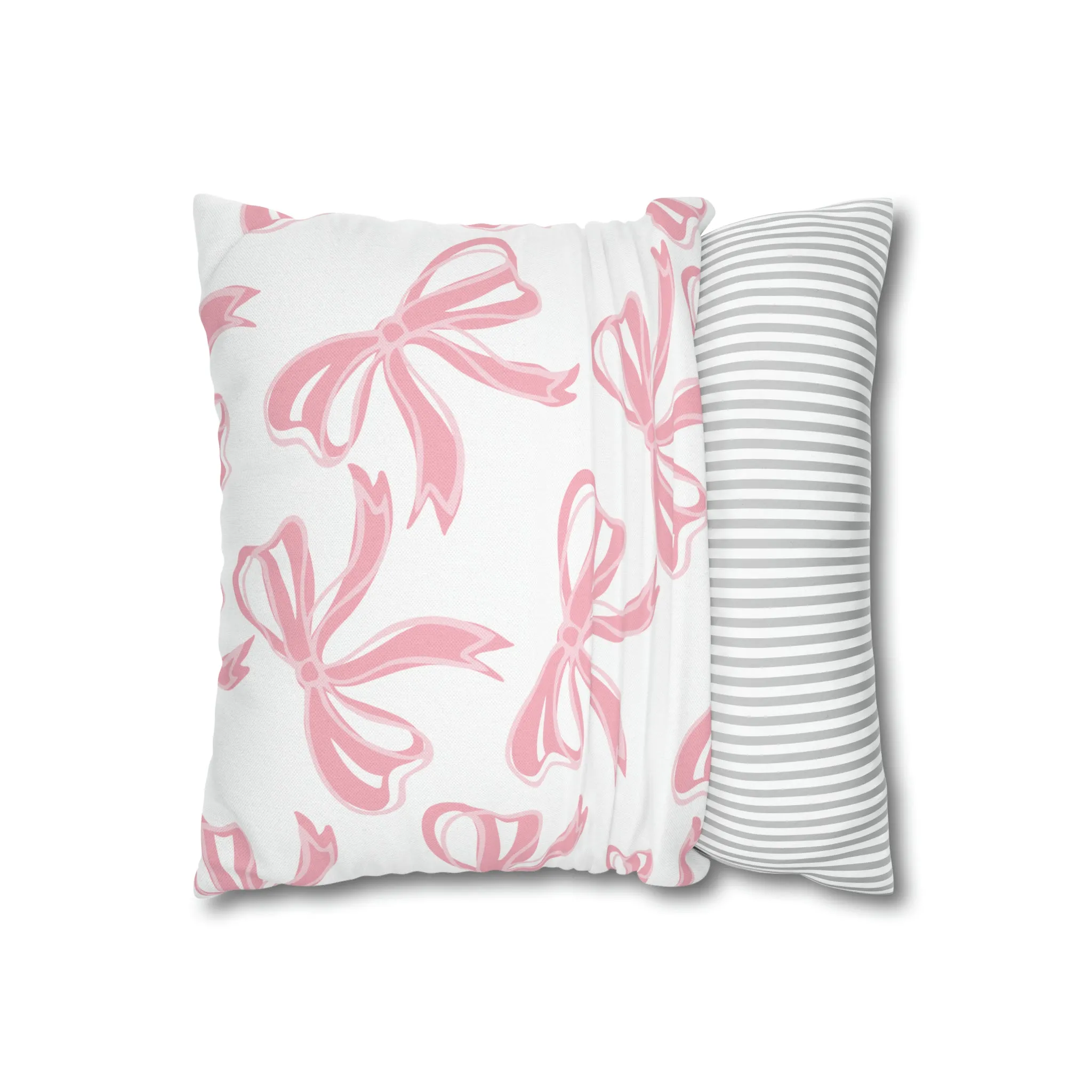 Trendy Pink Bow College Pillow Cover - Dorm Pillow, Graduation Gift, Bed Party Gift, Nursery Decor, College Gift, Pink Pillow, Bow Aesthetic
