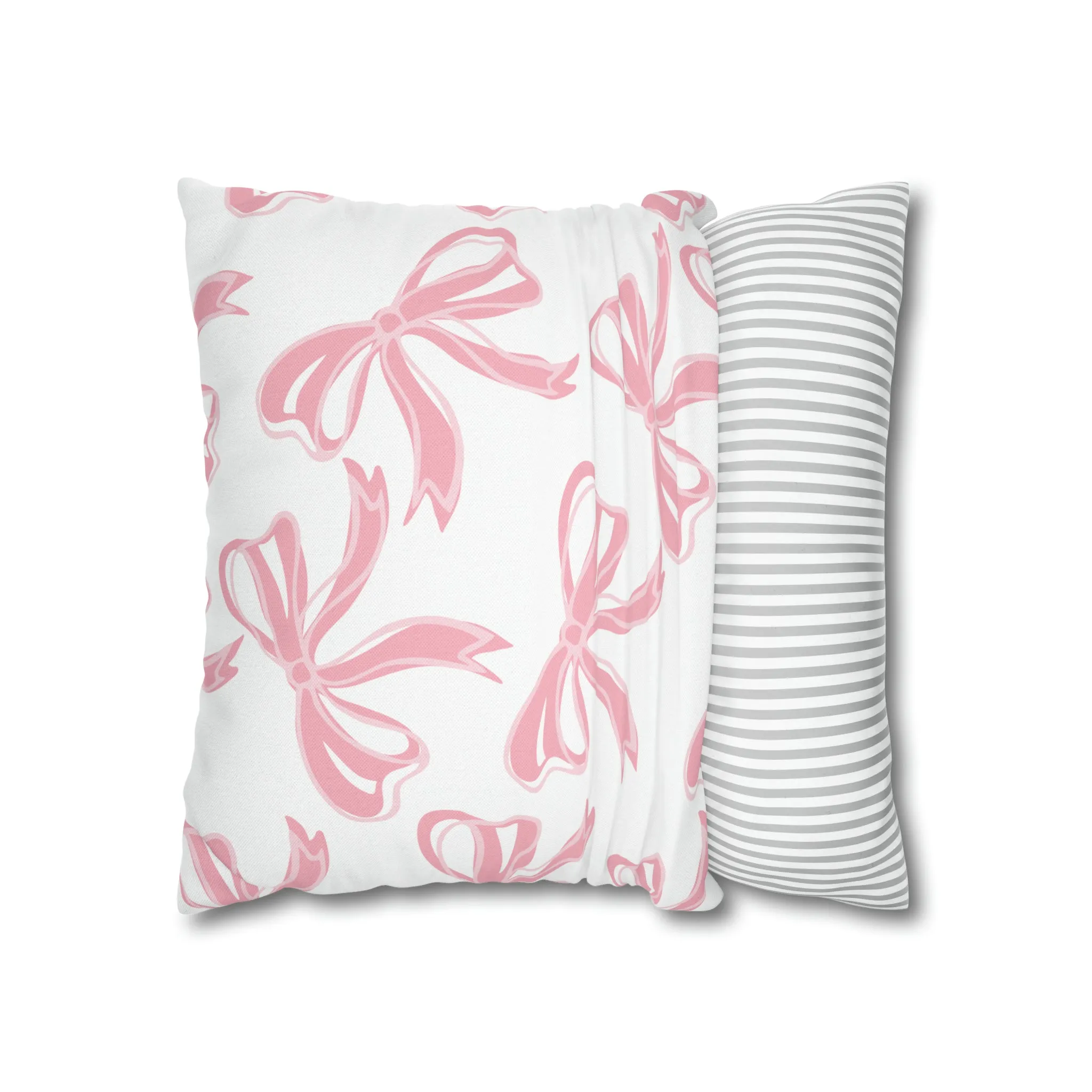 Trendy Pink Bow College Pillow Cover - Dorm Pillow, Graduation Gift, Bed Party Gift, Nursery Decor, College Gift, Pink Pillow, Bow Aesthetic