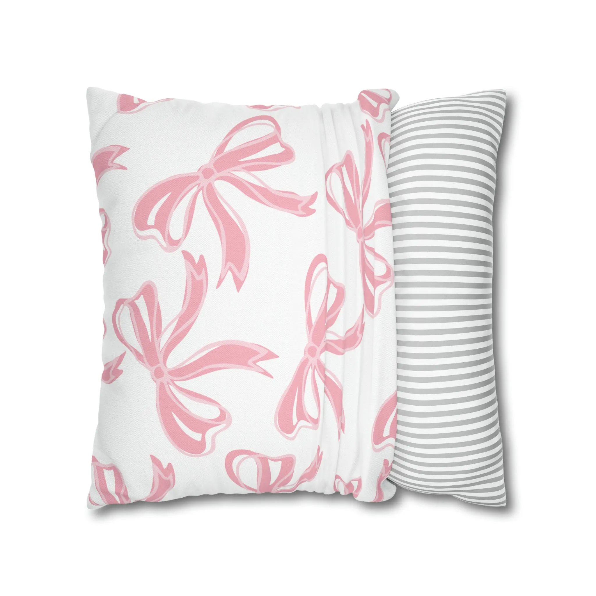 Trendy Pink Bow College Pillow Cover - Dorm Pillow, Graduation Gift, Bed Party Gift, Nursery Decor, College Gift, Pink Pillow, Bow Aesthetic