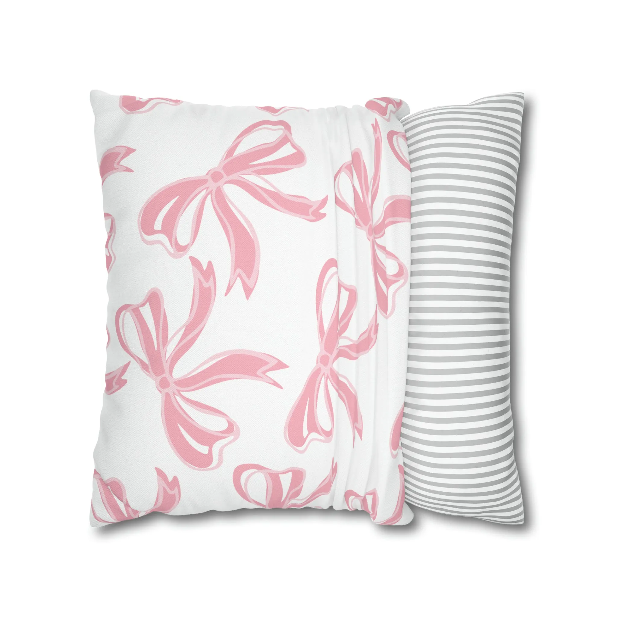 Trendy Pink Bow College Pillow Cover - Dorm Pillow, Graduation Gift, Bed Party Gift, Nursery Decor, College Gift, Pink Pillow, Bow Aesthetic