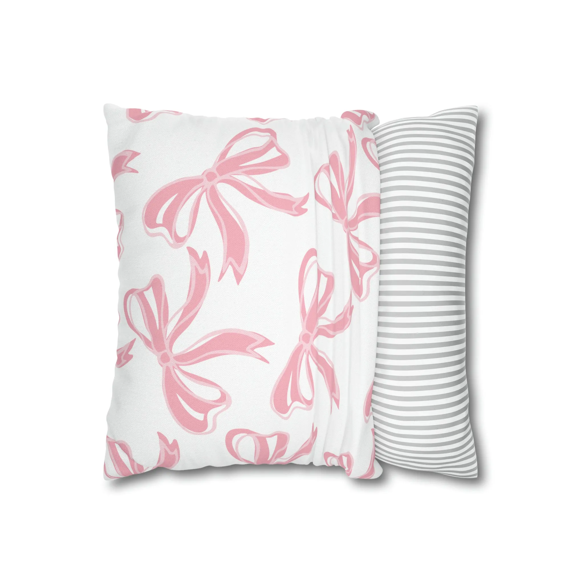 Trendy Pink Bow College Pillow Cover - Dorm Pillow, Graduation Gift, Bed Party Gift, Nursery Decor, College Gift, Pink Pillow, Bow Aesthetic