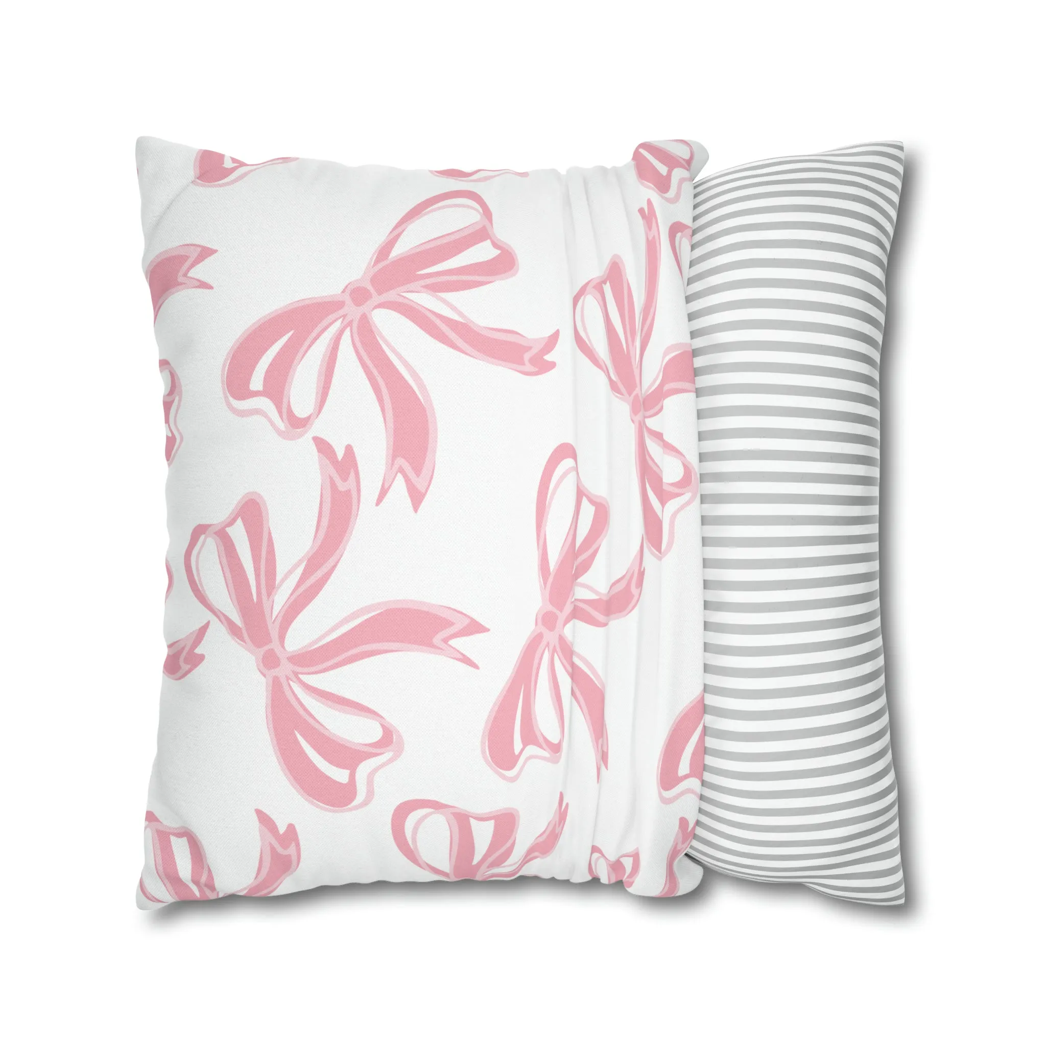 Trendy Pink Bow College Pillow Cover - Dorm Pillow, Graduation Gift, Bed Party Gift, Nursery Decor, College Gift, Pink Pillow, Bow Aesthetic