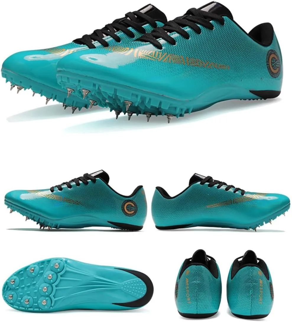 Unisex Track and Field Shoes with 8 Nails Spikes, Training Competition Athletics Sprint Spikes Shoes, Long Jumping Athletics Shoes for Men, Women, Boys and Girls