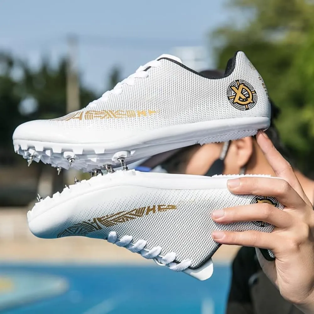 Unisex Track and Field Shoes with 8 Nails Spikes, Training Competition Athletics Sprint Spikes Shoes, Long Jumping Athletics Shoes for Men, Women, Boys and Girls