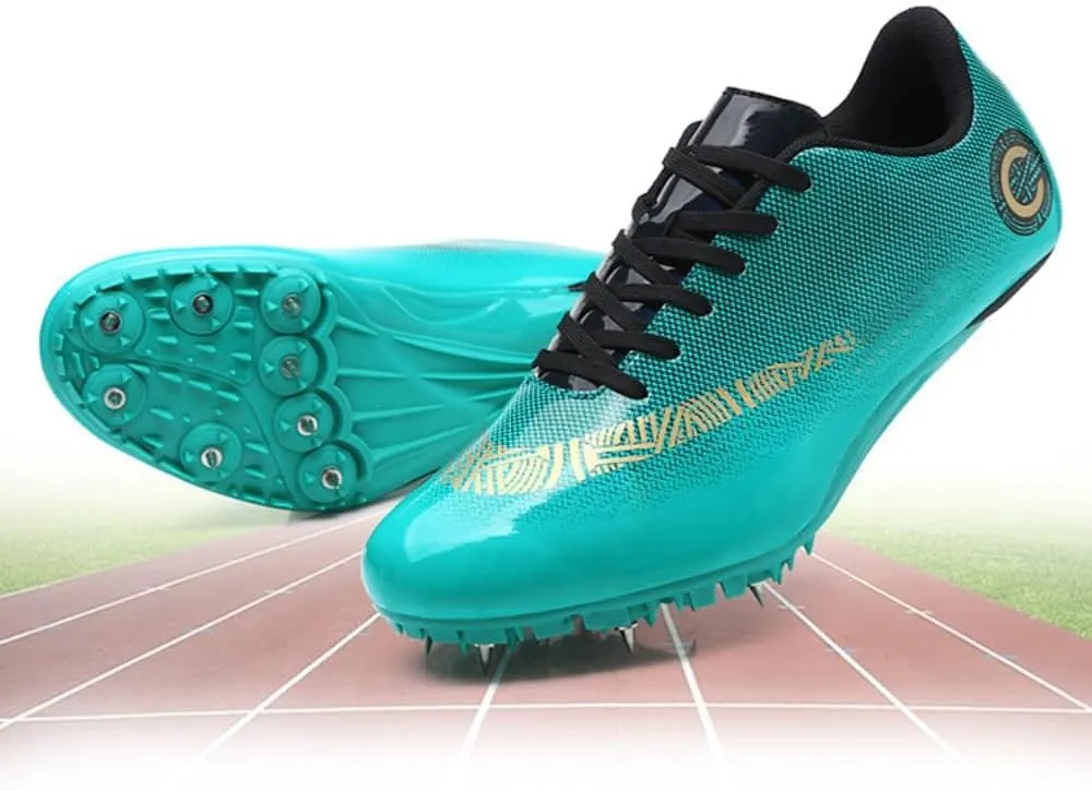 Unisex Track and Field Shoes with 8 Nails Spikes, Training Competition Athletics Sprint Spikes Shoes, Long Jumping Athletics Shoes for Men, Women, Boys and Girls