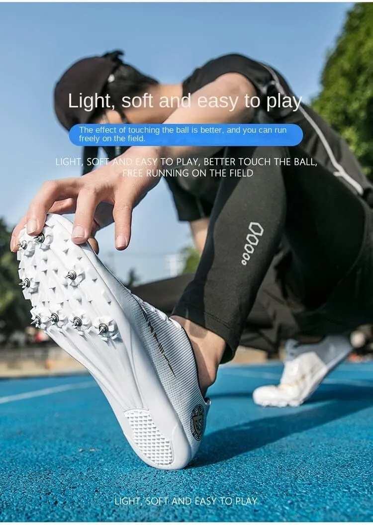 Unisex Track and Field Shoes with 8 Nails Spikes, Training Competition Athletics Sprint Spikes Shoes, Long Jumping Athletics Shoes for Men, Women, Boys and Girls