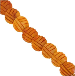 Vintage Polished Round Orange Fringe Ox Bone Beaded Choker Necklace 16 1/2" Fashion Necklaces Trendy Accessories Stylish Additions Chic Details