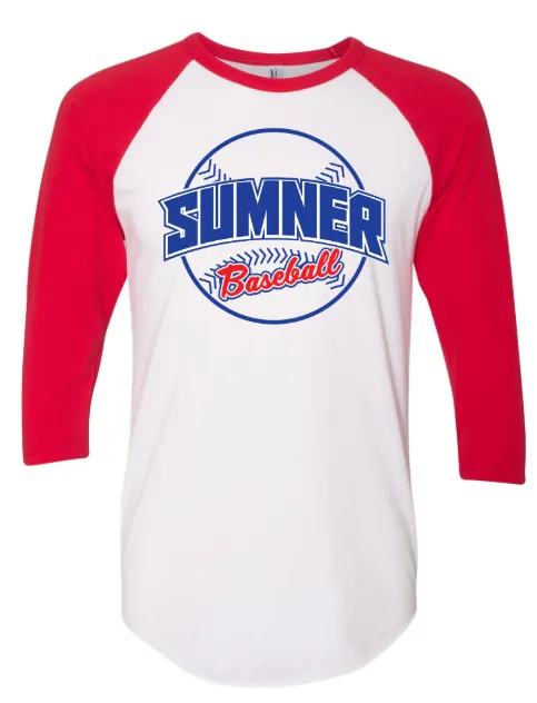 White/Red Colorblock Raglan