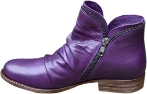 Wide Width Ankle Boots for Women,Side Zipper Low Heel Almond Toe Chelsea Booties Comfy Slip-On Daily Walking Work Shoes Warm Fabric Winter Fall Booties Lightweight Hiking Boots