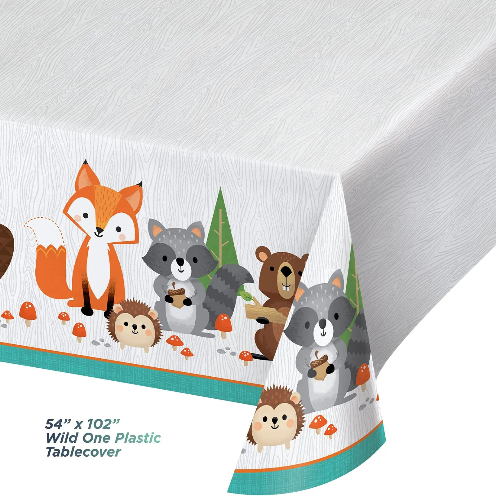 Wild One Birthday Dessert Party Pack - Paper Plates, Napkins, Cups, Table Cover, and Hanging Cutouts Set (Serves 16)