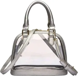 Women Clear Jelly Top Handle Shoulder Crossbody Bag PVC Handbag Purse Totes Satchel