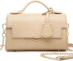 Women Crocodile Bag Handbag Saudi Arabia Python PU Leather Clutch Tote Purse for Party (SNAKE BLACK)