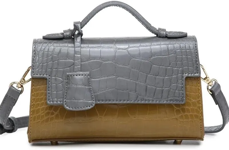 Women Crocodile Bag Handbag Saudi Arabia Python PU Leather Clutch Tote Purse for Party (SNAKE BLACK)