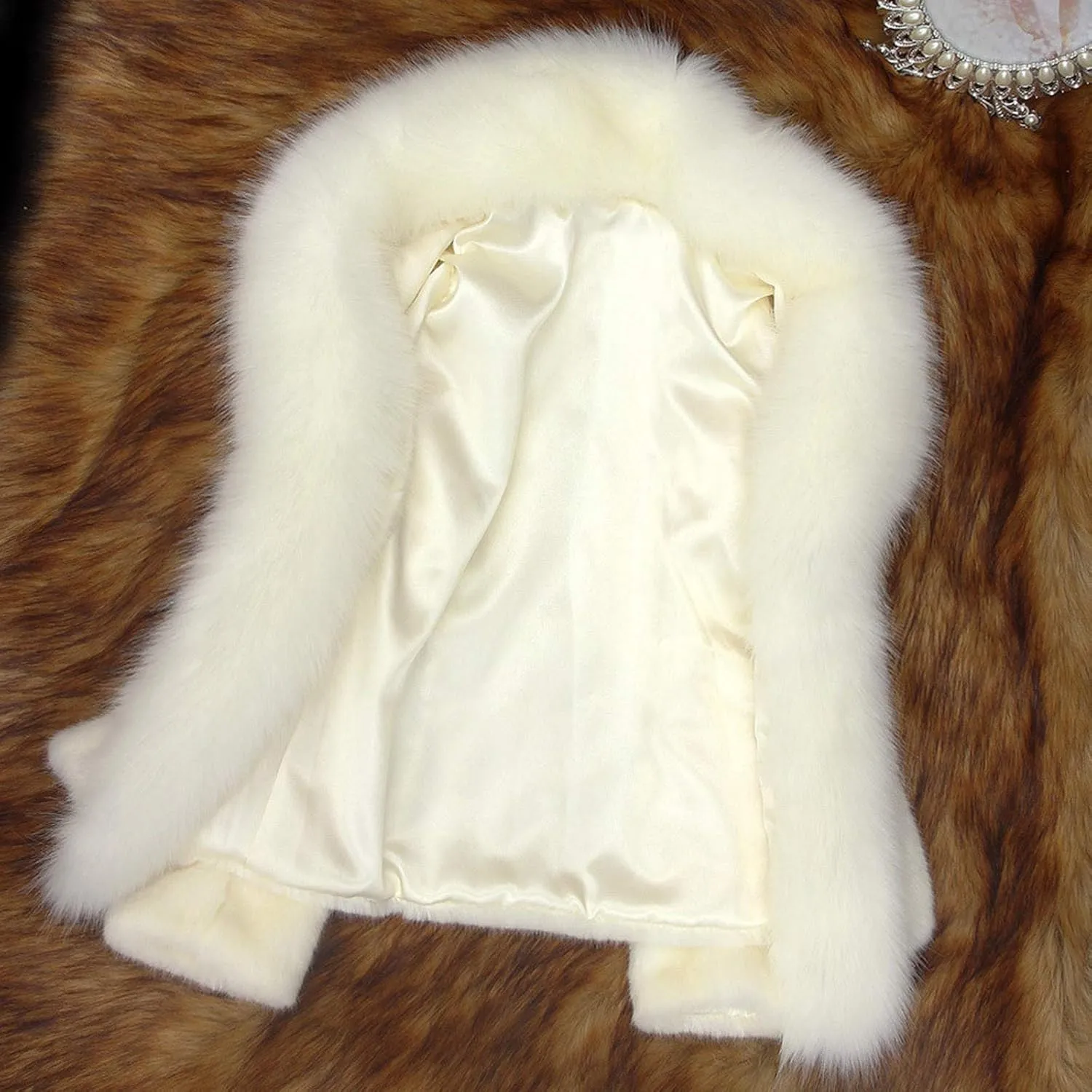 Women Faux Fur Pelt Coat Elegant Thick Warm Fashion Outerwear Fake Fur Jacket Fuzzy Fluffy Plain Coats