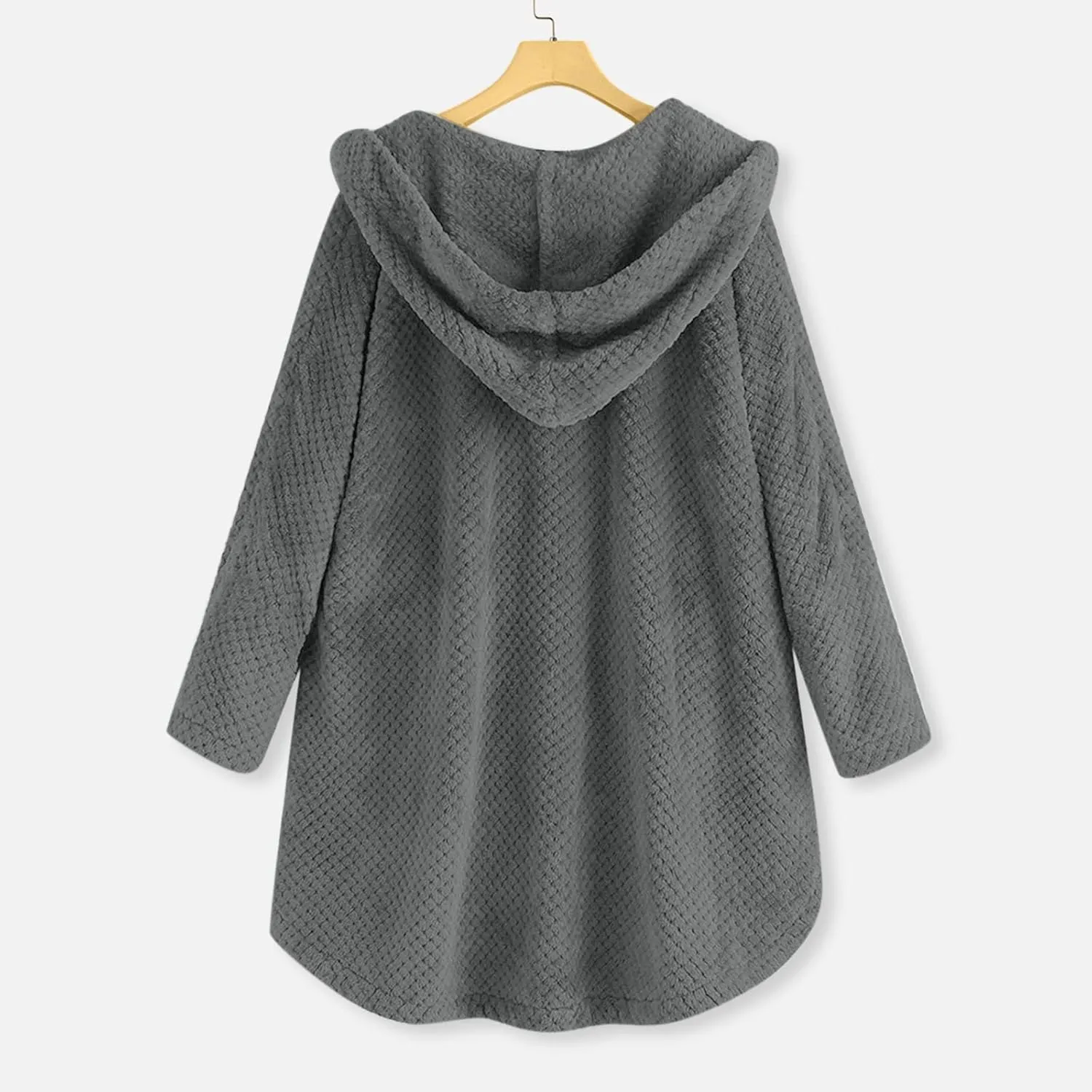 Women Fuzzy Fleece Hoodie Jackets Plus Size Full Zip Up Sherpa Lined Warm Fuzzy Faux Shearling Zipper Coats Winter