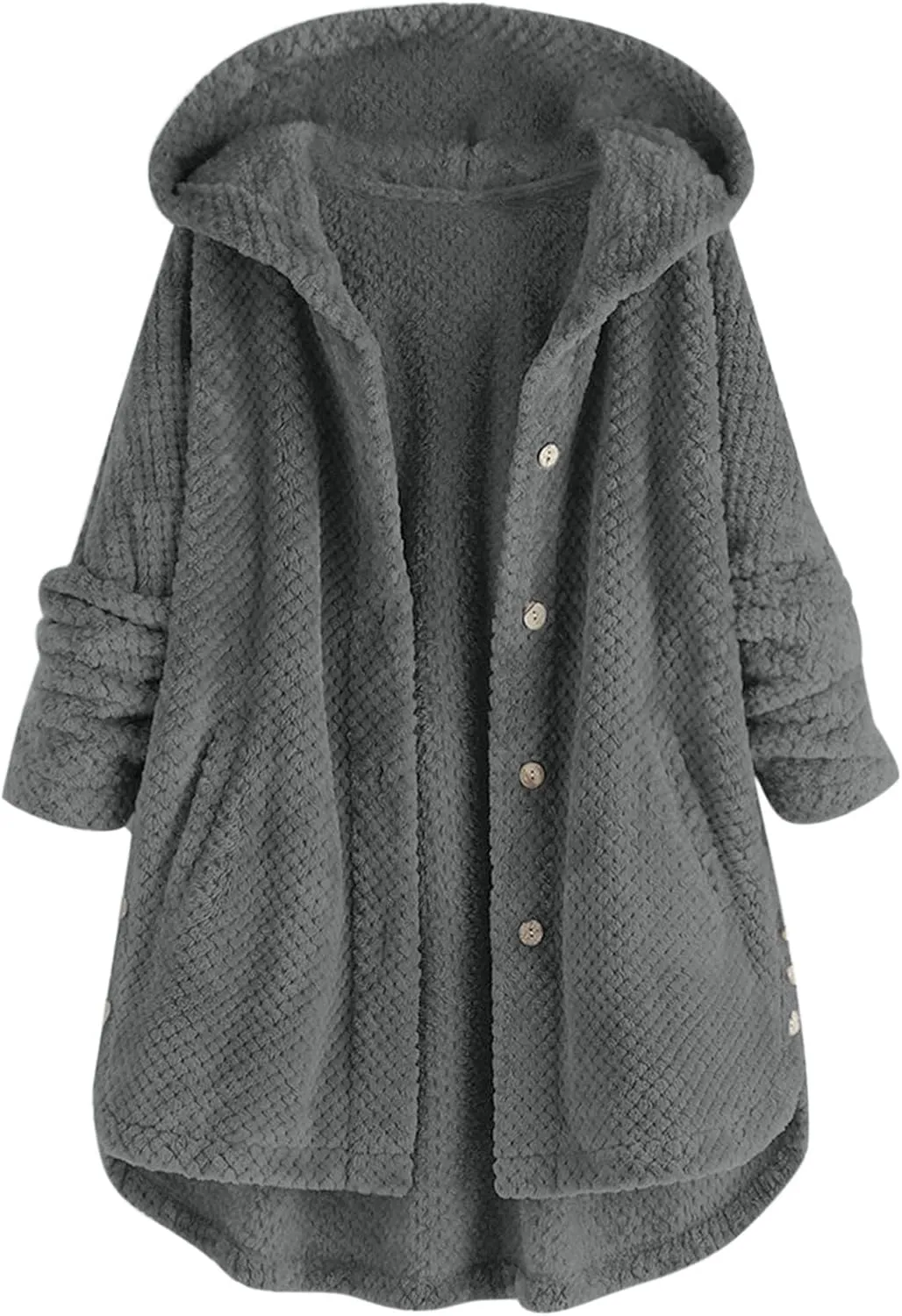 Women Fuzzy Fleece Hoodie Jackets Plus Size Full Zip Up Sherpa Lined Warm Fuzzy Faux Shearling Zipper Coats Winter