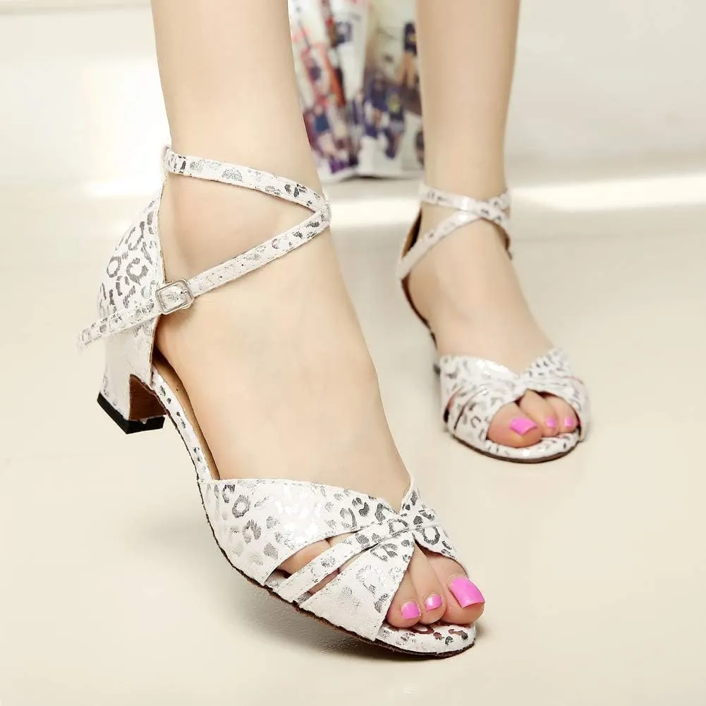 Women Glitter Latin Dance Shoes Professional Ballroom Salsa Dance Shoes Social Wedding Dancing Sandals