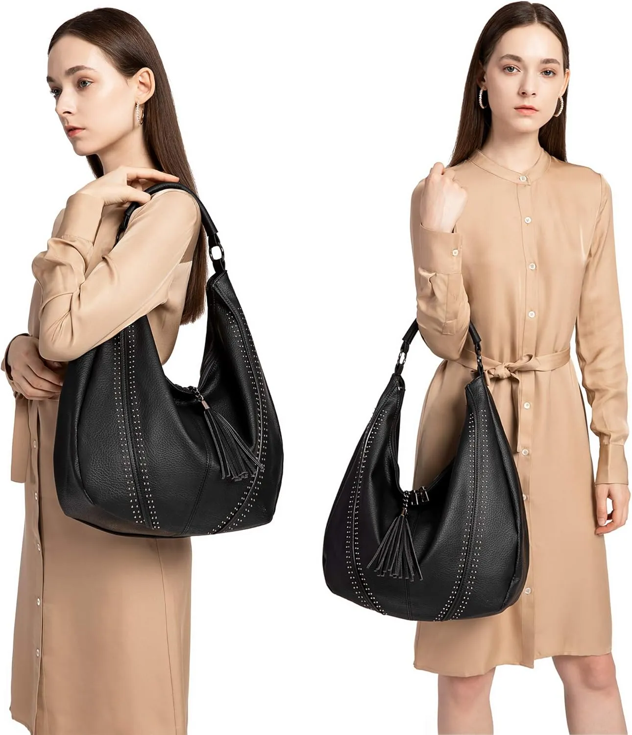 Women Hobo Bags Oversized Leather Handbags PU Crossbody Shoulder Totes Winter Stylish Purses