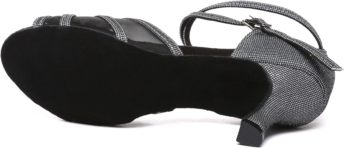 Women Latin Dance Shoes Performance Ballroom Salsa Bachata Dancing Shoes High Heel