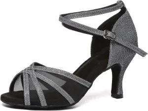 Women Latin Dance Shoes Performance Ballroom Salsa Bachata Dancing Shoes High Heel