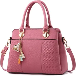Women Leather Handbag and Purses Fashion Top Handle Satchel Crossbody Bag Large Shoulder Bag Tote for Ladies (Blue)