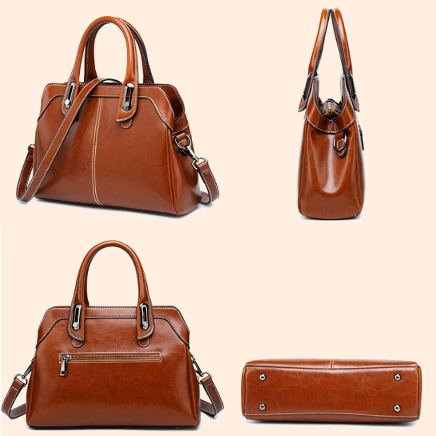 Women Retro Handbag and Totes Purse Top Handle Satchel Leather Shoulder Crossbody Bag