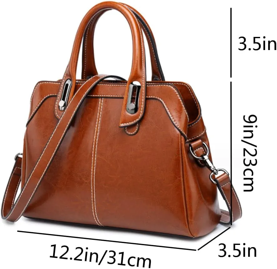 Women Retro Handbag and Totes Purse Top Handle Satchel Leather Shoulder Crossbody Bag
