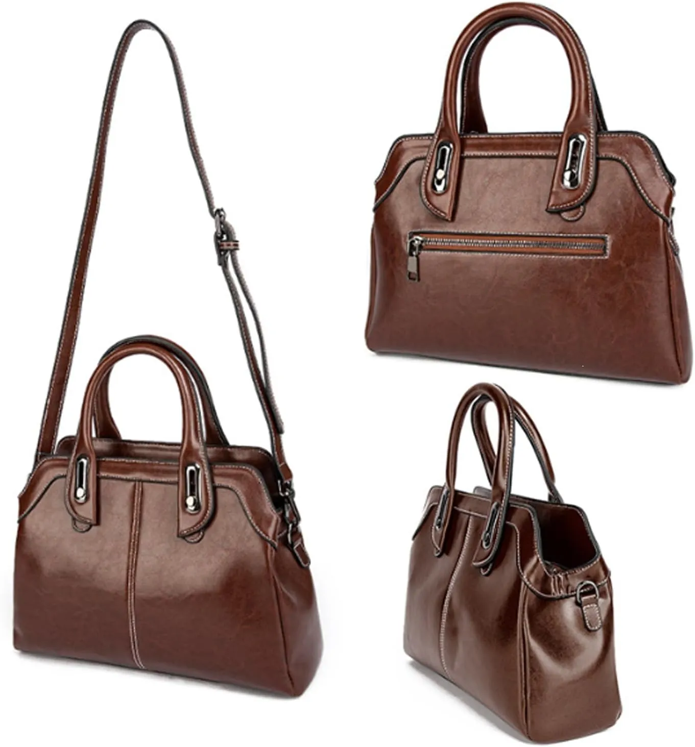 Women Retro Handbag and Totes Purse Top Handle Satchel Leather Shoulder Crossbody Bag