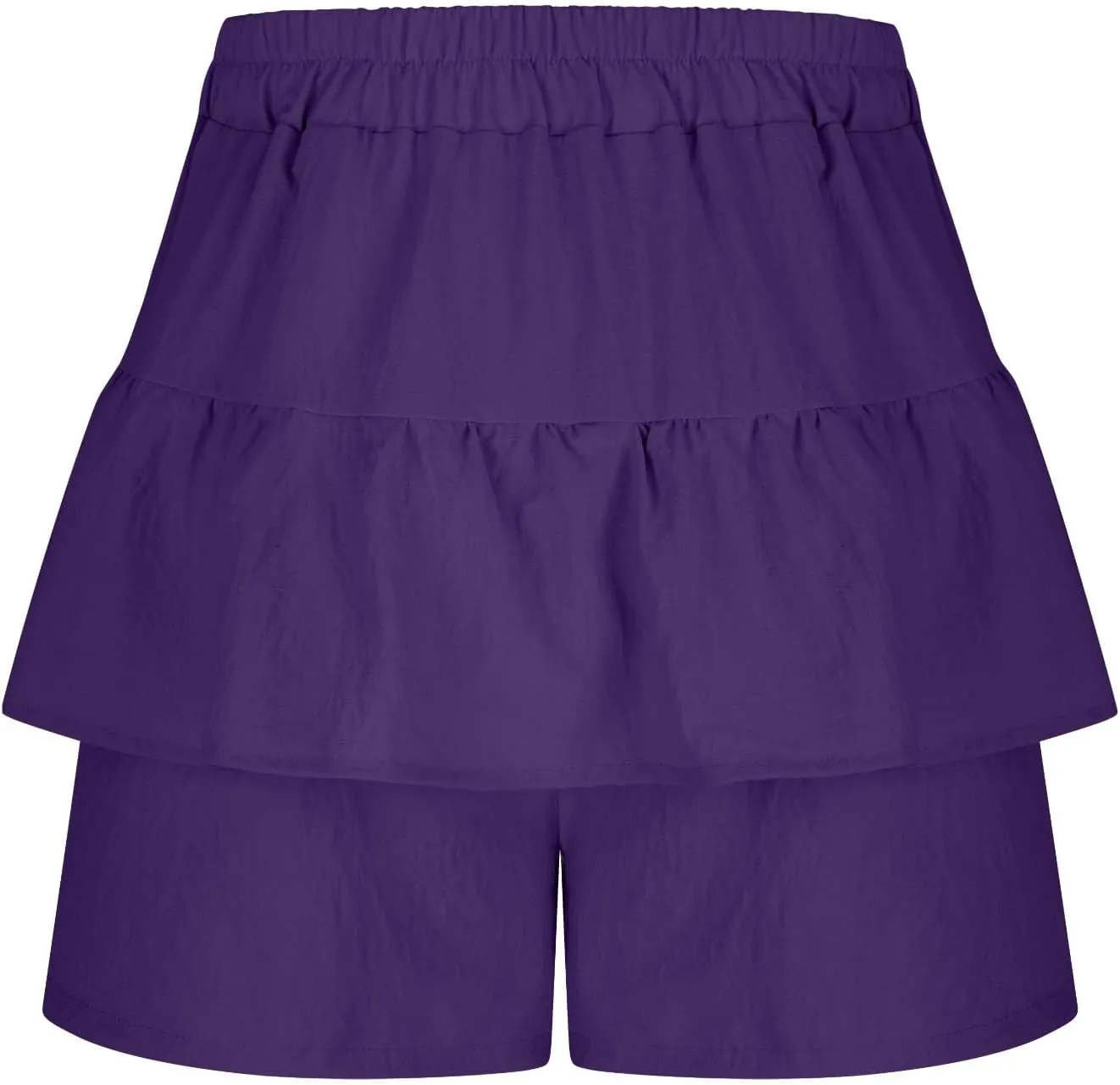 Women Ruffle Shorts Flowy Tiered Shorts Summer Boho Skorts A Line High Waisted Beach Shorts Trendy Vacation Shorts